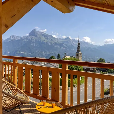 Domek alpejski D'exception Centre - Vue Panoramique Eglise, Mont Blanc